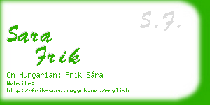 sara frik business card